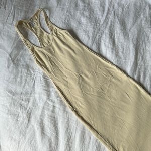 Los Angeles Apparel racer back ribbed creme dress size S
